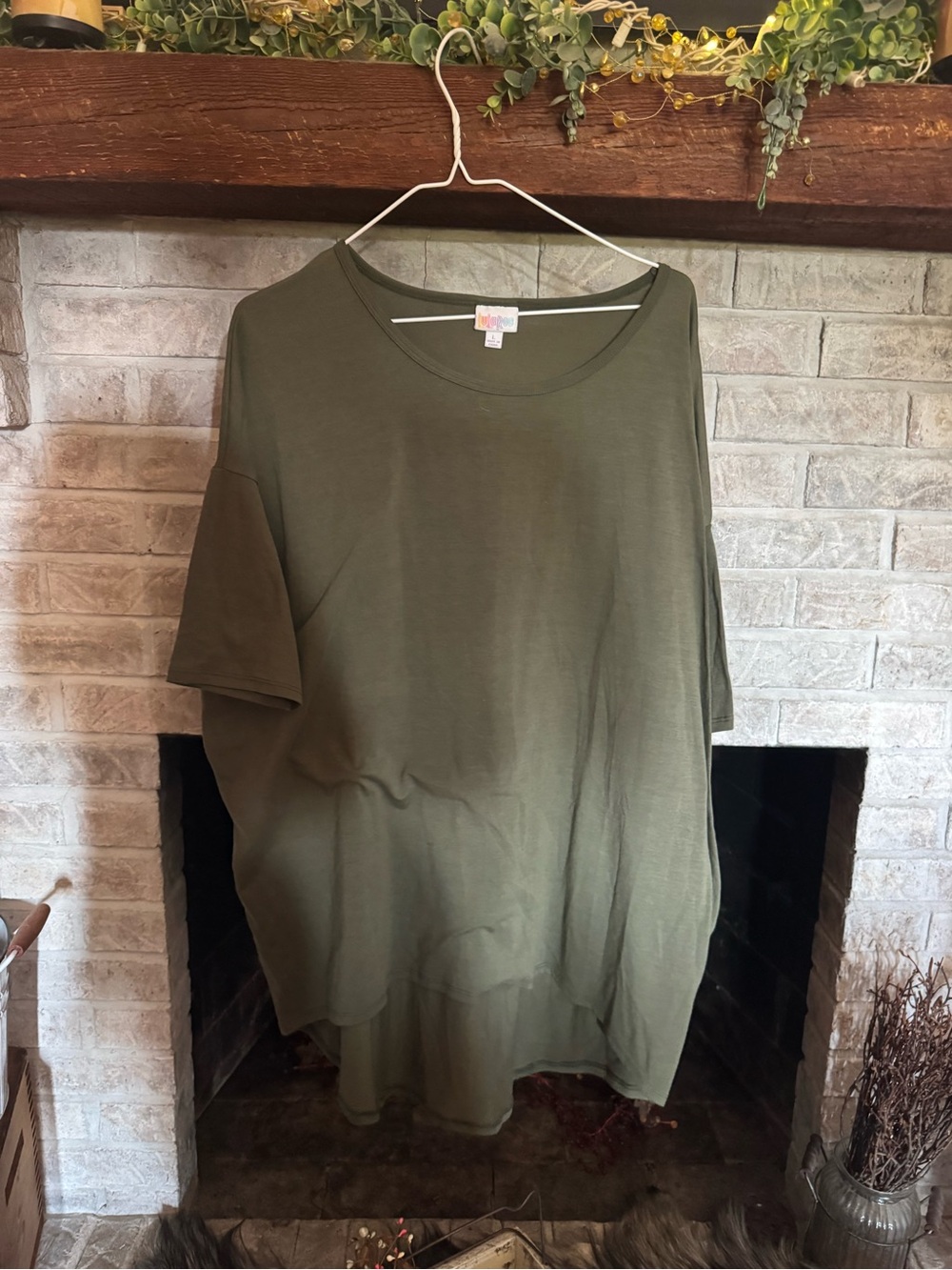 LuLaRoe Olive Green Short Sleeve Tunic Top
